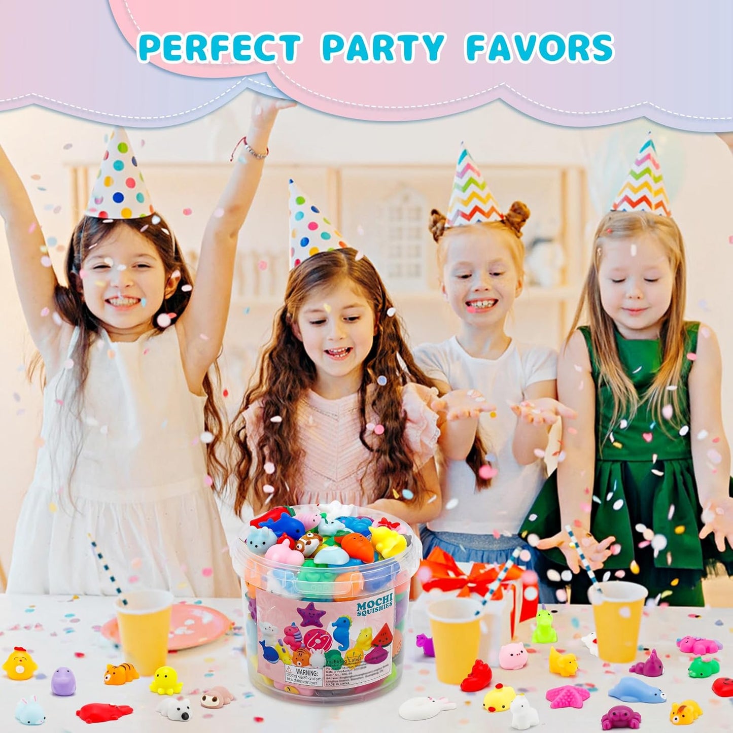 100 Pack Mochi Squishy Toys, Party Favors for Kids 4-8-12, Classroom Birthday Xmas Gifts Treasure Box Prizes Goodie Bag Stuffers, Mini Squishy Fidget Toys, Carnival Prizes in Bulk nirvanaguru