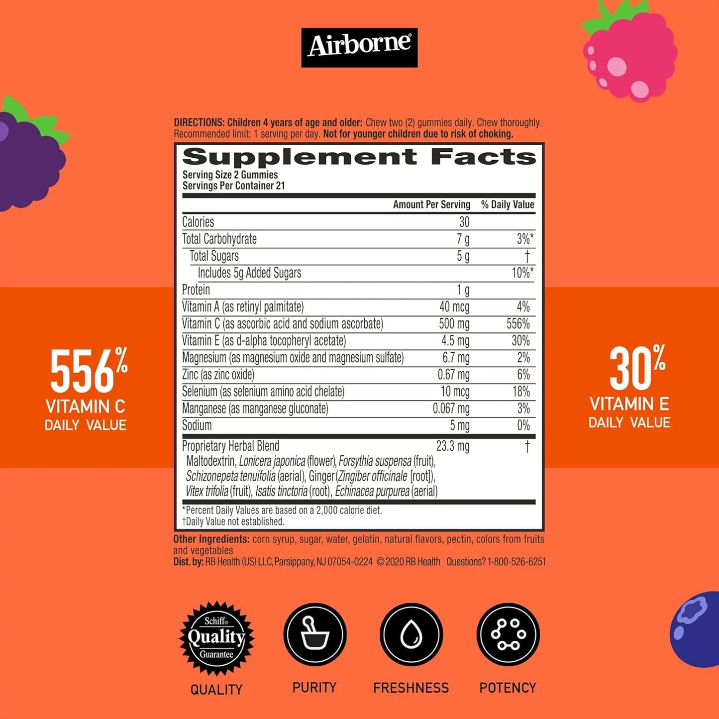 Airborne 500mg Vitamin C + Zinc Immune Support Supplement Gummies for Kids, Assorted Fruit Flavor, Gluten Free Crafted Blend with Powerful Antioxidants Vitamins C & E, 42 Gummies (2 Pack) Nirvana Guru