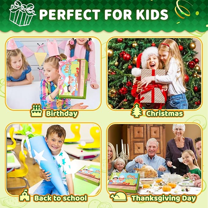 13 Pieces Montessori Kitchen Toys for Toddlers-Kids Cooking Sets Real-Toddler Toys Set for Real Cooking with Plastic Children Safe Knives Crinkle Cutter Kids Cutting Board nirvanaguru