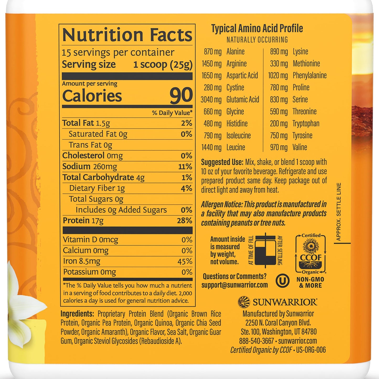 Brown Rice Protein Powder with Bcaa & Amino Acids Raw Rice Protein Shake Gluten Free Low Carb Dairy Free | Plant Based Classic Sprouted Brown Rice Protein Powder Natural 375g by Sunwarrior - Nirvana Guru