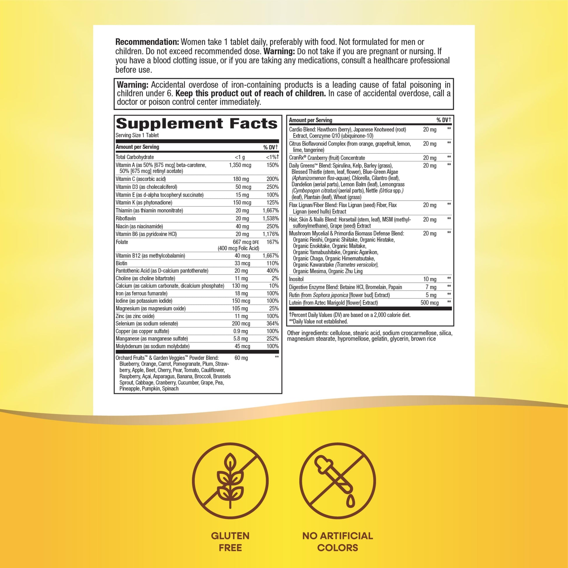 Nature's Way Alive! Women's Daily Ultra Multivitamin, High Potency Formula, Promotes Energy Metabolism and Muscle Function*, with Methylated B12, 60 Tablets - Nirvana Guru