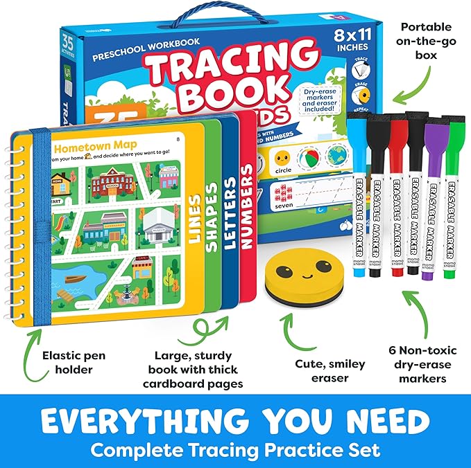 Preschool Learning Activities - Tracing Books for Kids Ages 3-5 - Toddler Handwriting Practice - Letter Tracing for Kids Preschool Kindergarten Workbooks 3-4, 4-5 - Learning Books for 3-4 Year Olds nirvanaguru