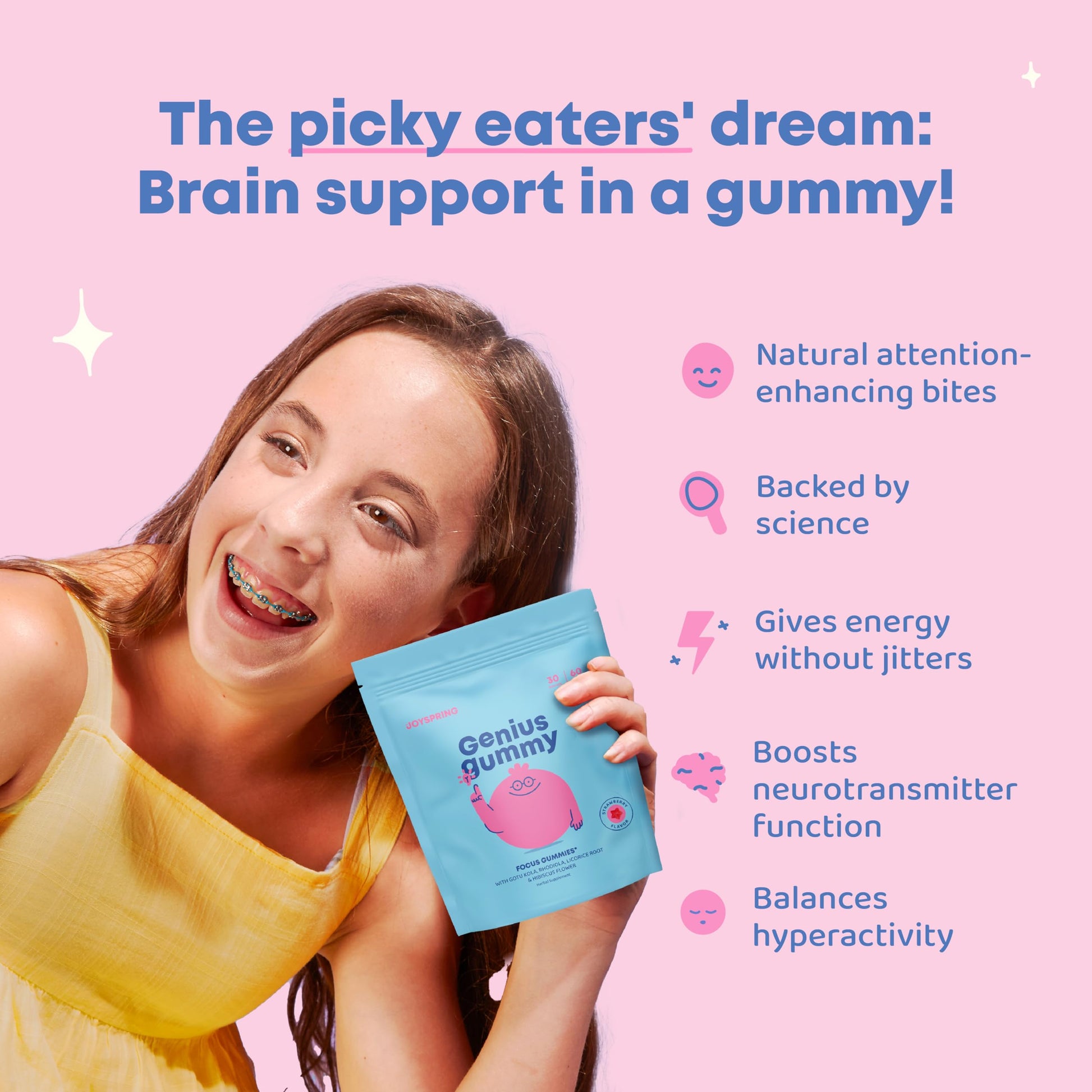 JoySpring Genius Drops for Kids | Clinically Proven Focus Supplement | Liquid Herbal Focus Supplement with Ginkgo Biloba for Kids (1 fl oz) 30 Servings Nirvana Guru