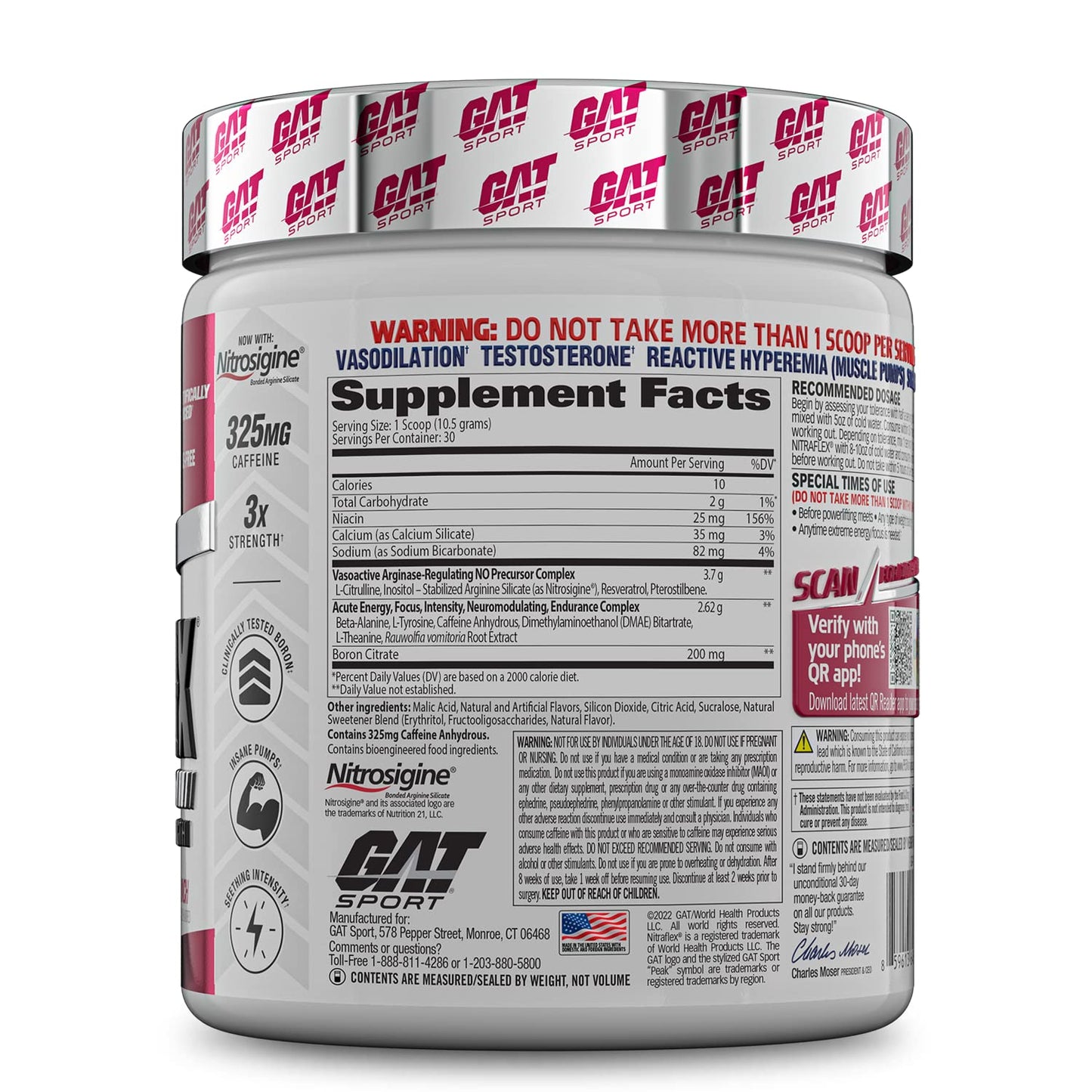 GAT SPORT Nitraflex Advanced Pre-Workout Powder, Increases Blood Flow, Boosts Strength and Energy, Improves Exercise Performance, (Blue Raspberry, 30 Servings) Nirvana Guru