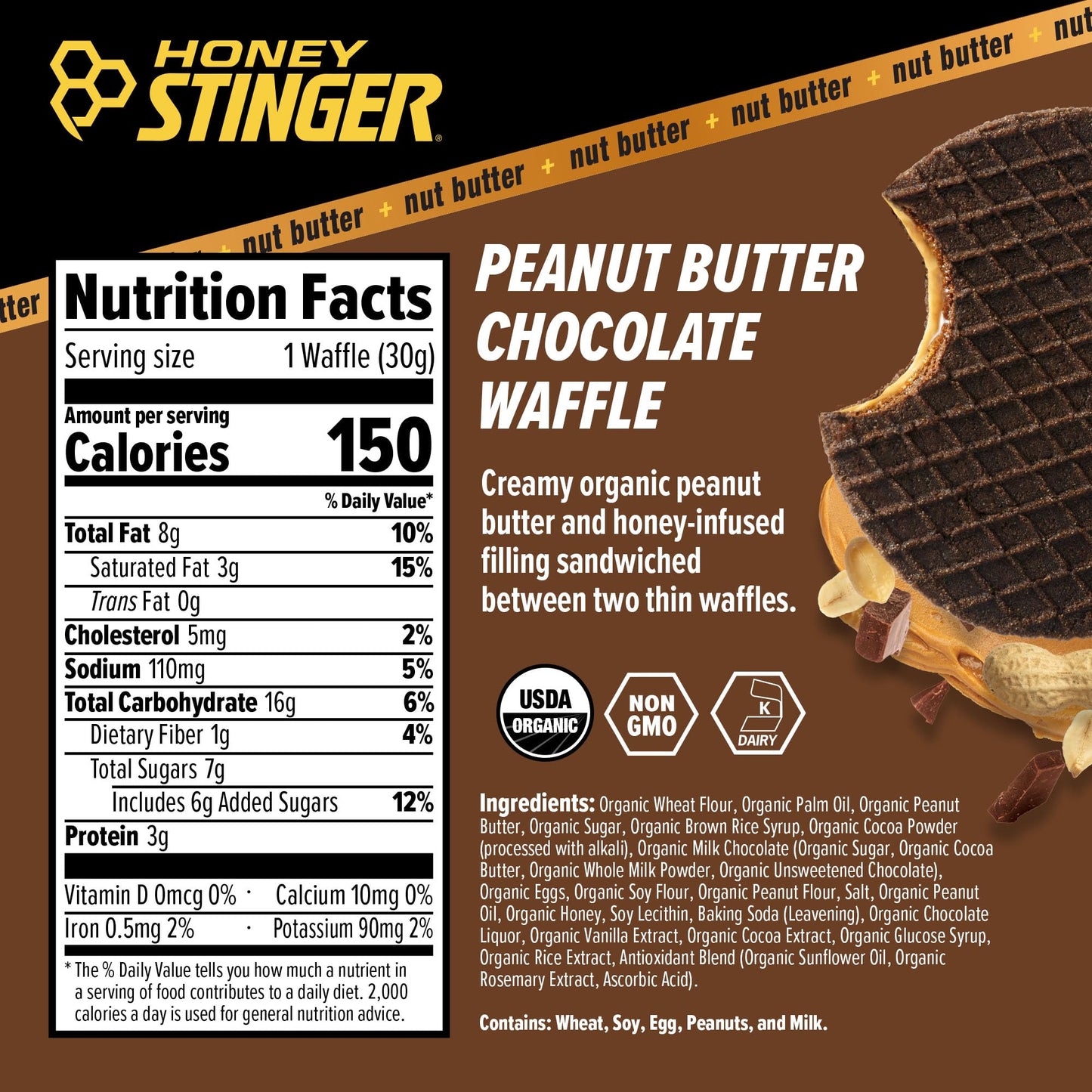 Honey Stinger Organic Honey Waffle Energy Stroopwafel for Exercise, Endurance and Performance Sports Nutrition for Home & Gym, Pre and Post Workout Box of 16 Waffles, 16.96 Ounce (Pack of 16)