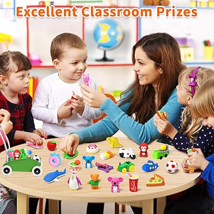 70 Pack Animal Erasers for Kids Bulk Desk Pets Classroom Prizes Treasure Box Toys for Classroom Supplies, 3D Puzzle Mini Erasers Pencil Eraser Back to School Supplies for Kids Party Favors (Random) nirvanaguru