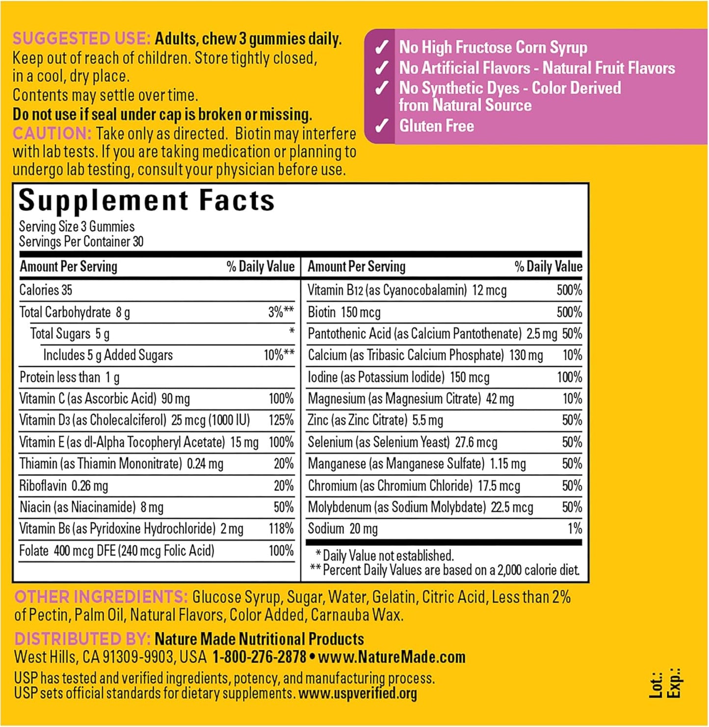Nature Made Advanced Multivitamin Gummies for Her with Magnesium Citrate, Calcium & All 8 B Vitamins, Multivitamin for Women, 90 Gummies, 30 Day Supply - Nirvana Guru
