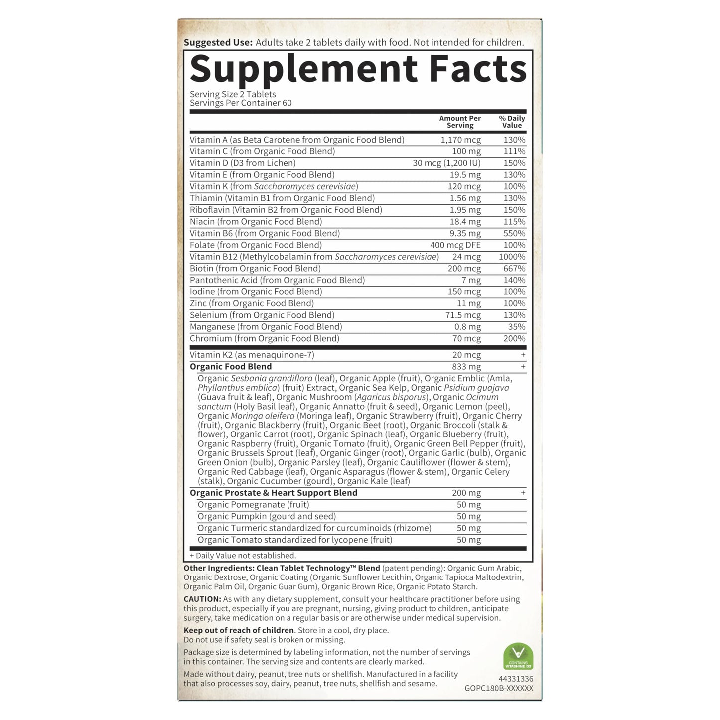 Garden of Life Organics Whole Food Multivitamin for Men 40+ 120 Tablets, Vegan Mens Multi for Health & Well-Being Certified Organic Whole Food Vitamins & Minerals for Men Over 40 Mens Vitamins - Nirvana Guru
