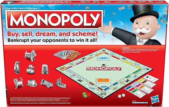 Monopoly Game, Family Board Games for 2 to 6 Players & Kids Ages 8 and Up, Includes 8 Tokens (Token Vote Edition) nirvanaguru