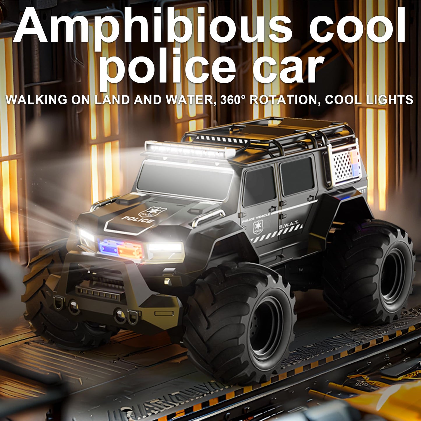 Threeking 1:16 Waterproof Monster Truck Toys RC Cars Amphibious Remote Control Car Trucks 4WD All Terrain Off-Road Pickup Toy for 6 7 8 9 10 11 12 Year Old Boys Girls Kids Gifts Presents Nirvana Guru