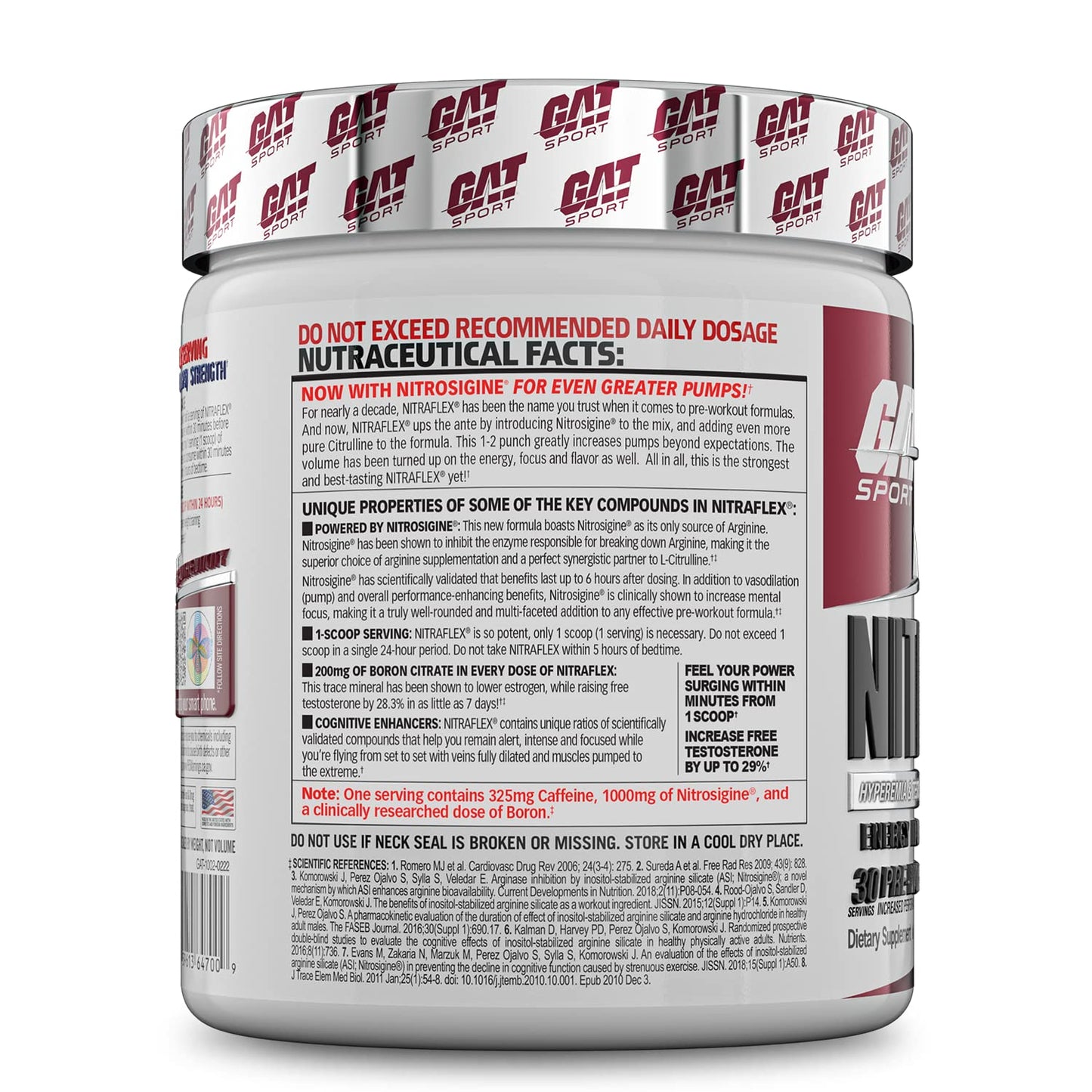GAT SPORT Nitraflex Advanced Pre-Workout Powder, Increases Blood Flow, Boosts Strength and Energy, Improves Exercise Performance, (Blue Raspberry, 30 Servings) Nirvana Guru