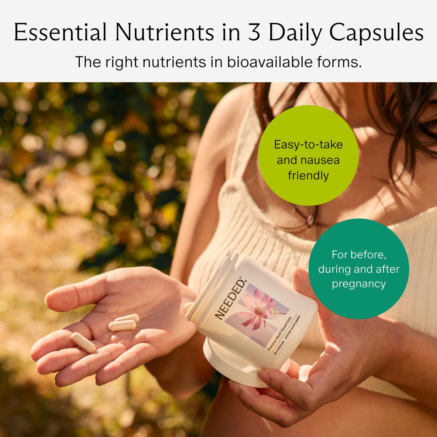 Needed. Multivitamin for Prenatal | Prenatal Multi Essentials Capsule - Pregnancy, Breastfeeding, Postpartum | Expertly-Formulated & Third-Party Tested, | 30-Day Supply Nirvana Guru