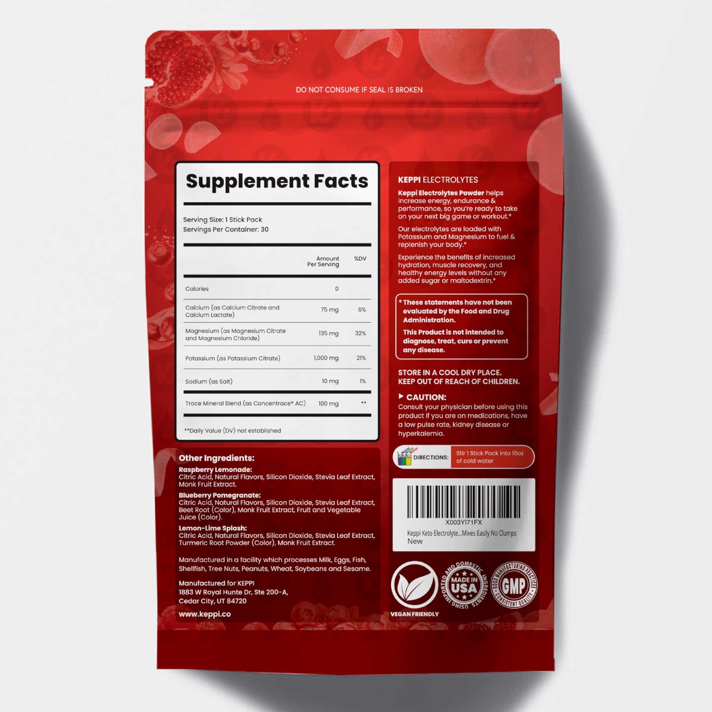Keppi Electrolytes Powder Packets Assorted Flavors – Sugar Free Hydration Drink Mix with Potassium, Magnesium, Sodium – 30 Hydration Packets – Keto, Vegan, Fasting-Friendly, Zero Calorie - Nirvana Guru
