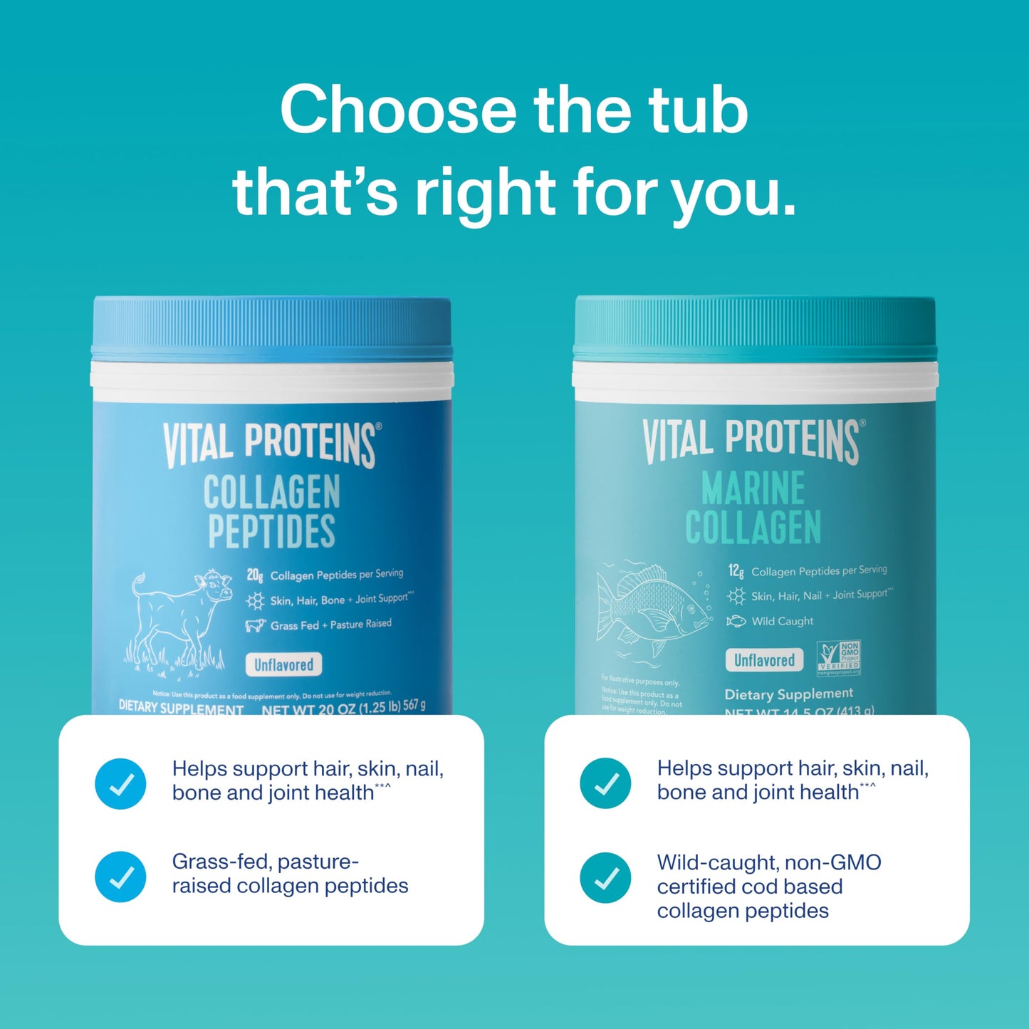 Vital Proteins Marine Collagen Peptides Powder Supplement for Skin Hair Nail Joint - Hydrolyzed Collagen - 12g per Serving - 14.5oz Canister - Nirvana Guru