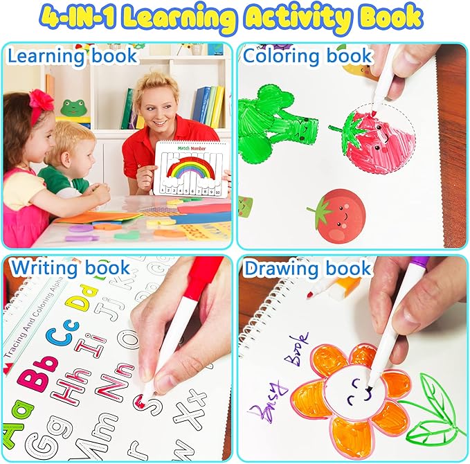 Huijing Montessori Preschool Learning Activities Busy Book - Workbook Activity Binder / Toys for Toddlers, Autism Learning Materials and Tracing Coloring Book nirvanaguru