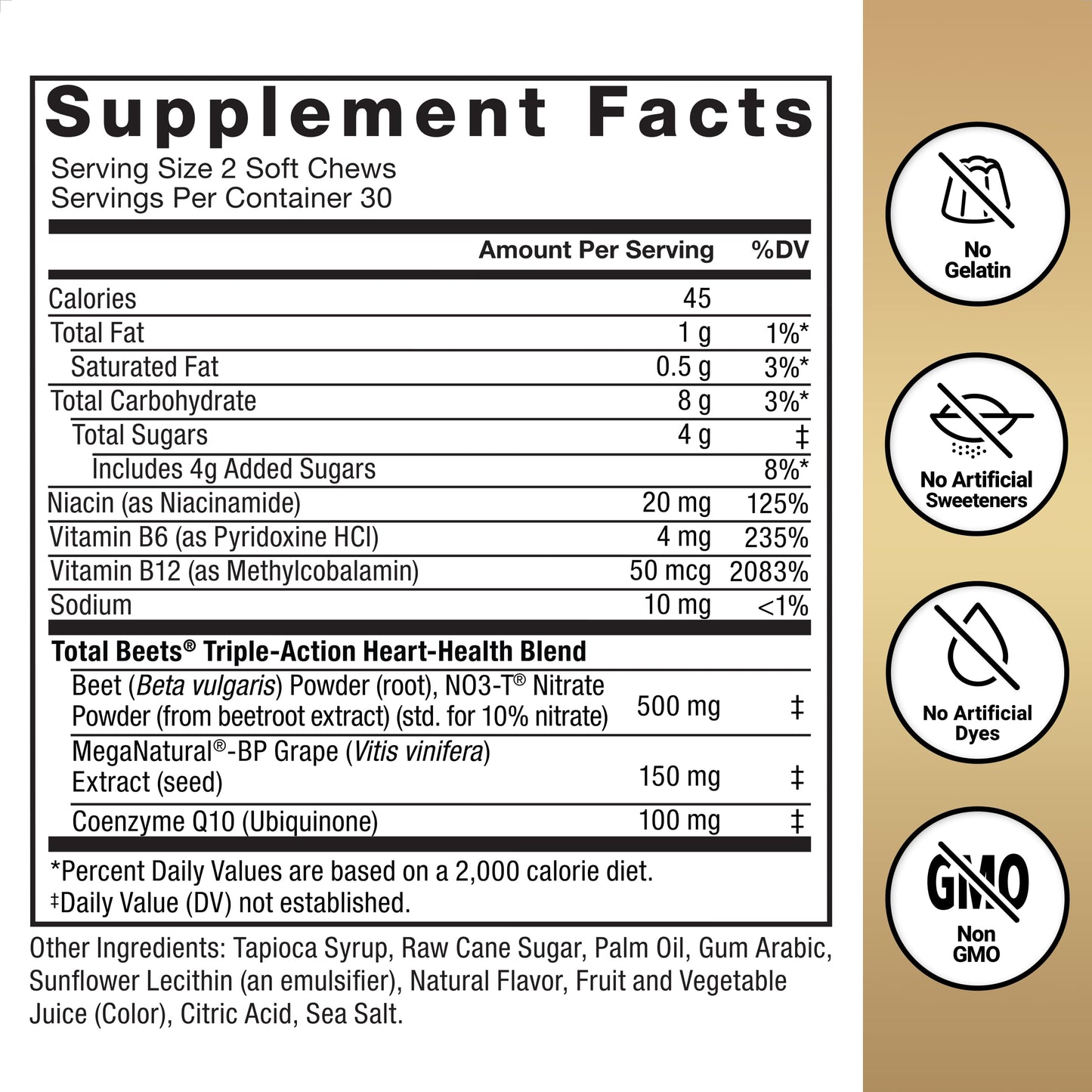 FORCE FACTOR Total Beets Ultimate Heart Health Chews for Blood Pressure Support, with Beetroot Powder, CoQ10, B Vitamins & Grapeseed Extract for Blood Flow & Energy, Black Cherry, 60 Soft Chews Nirvana Guru