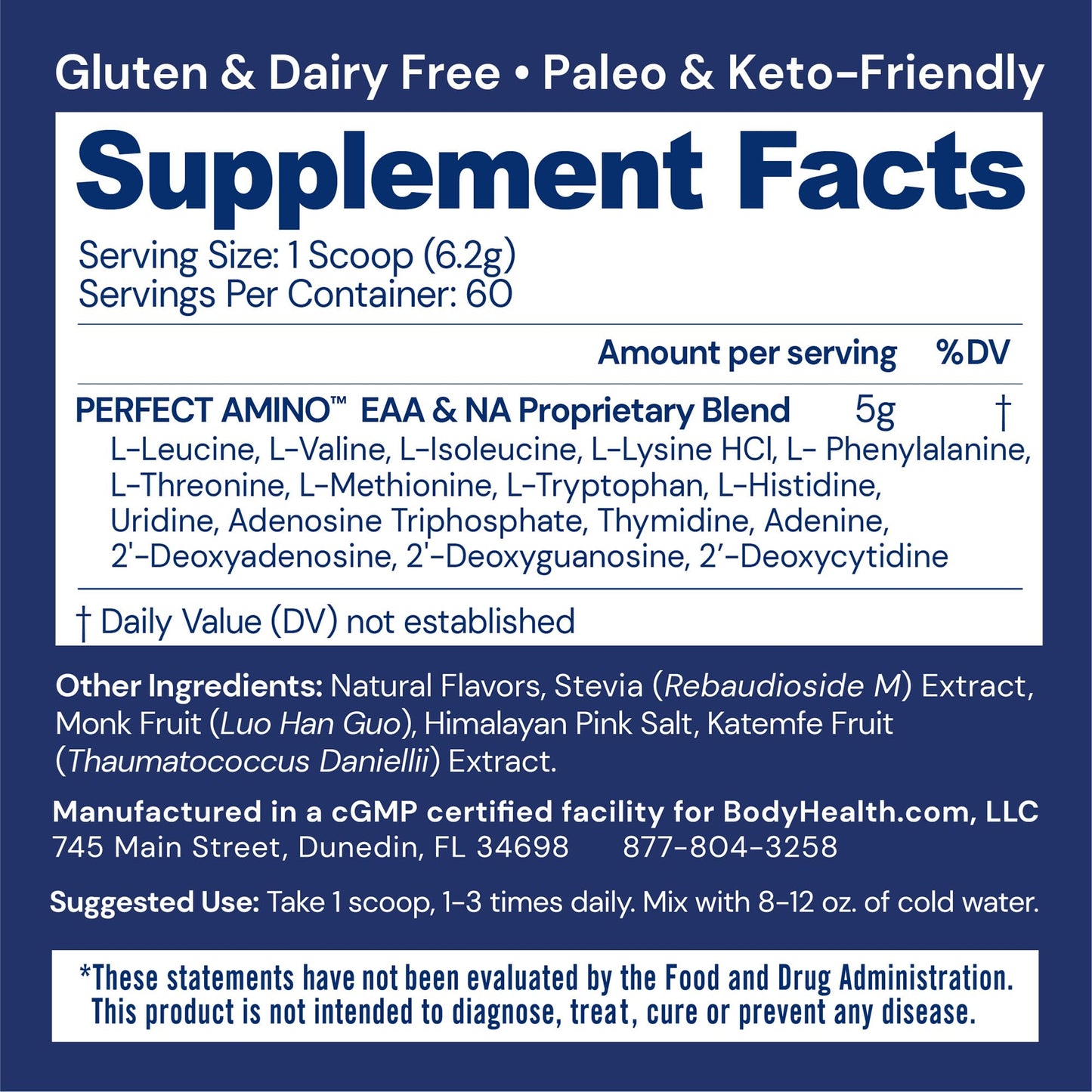 BodyHealth PerfectAmino Powder - BCAA and EAA Powder for Pre and Post Workout - Amino Acid Energy Drink for Men and Women to Support Lean Muscle and Recovery - Strawberry - 30 Servings Nirvana Guru