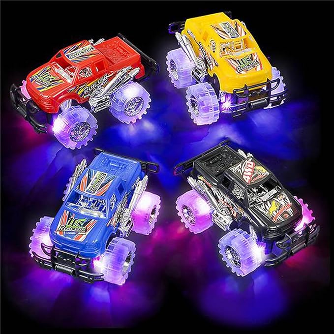 Light-Up Monster Truck Toys (2-Pack) – Push-&-Go Cars with Glowing Wheels – Birthday Gift for Toddlers, Boys & Girls Ages 3+ – Durable Friction-Powered Trucks – Batteries Included nirvanaguru