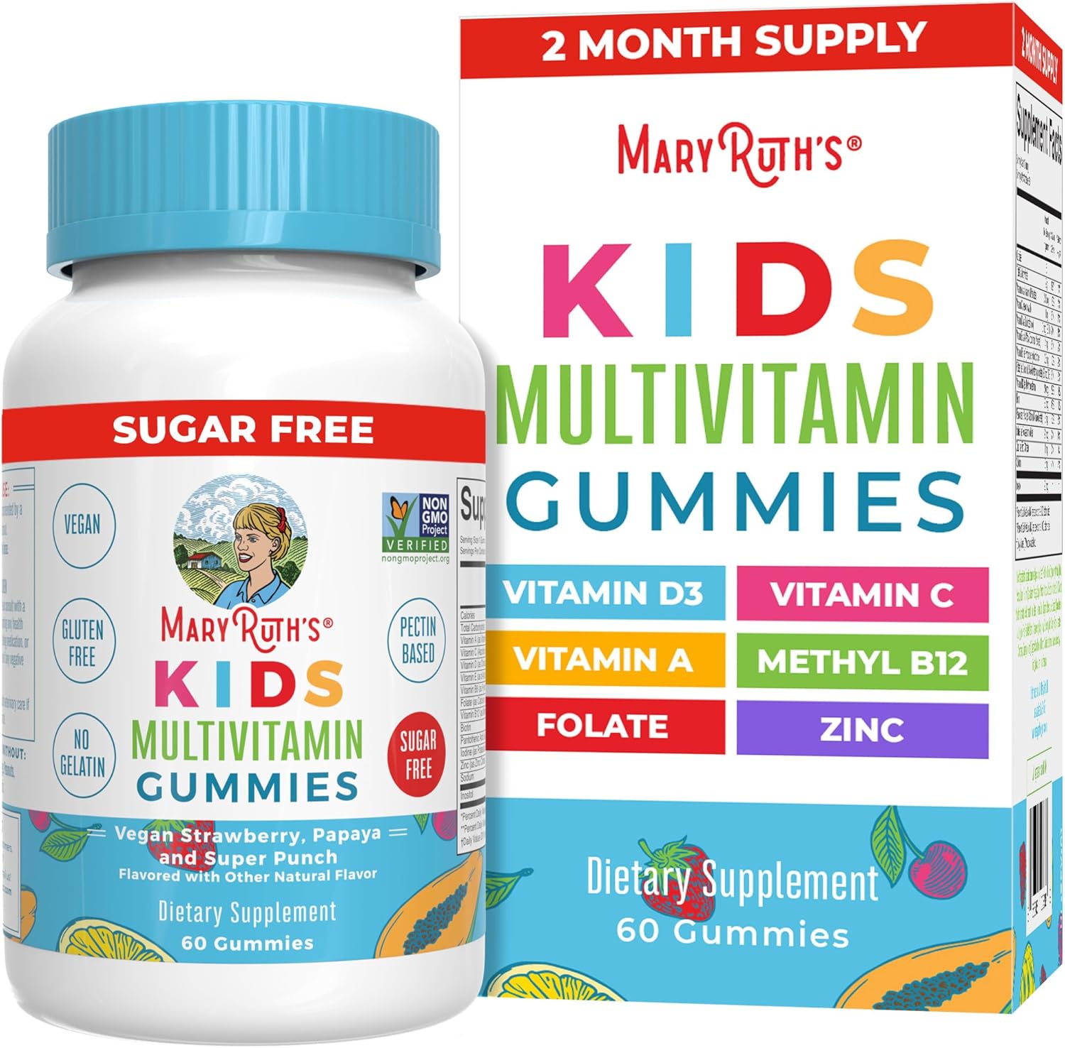 MaryRuth Organics Kids Vitamins | Multi | Sugar Free | 2 Month Supply | Kids Multivitamin Gummies for Ages 2+ | Vegan | Only 1 Gummy a Day | 60 Count - Nirvana Guru
