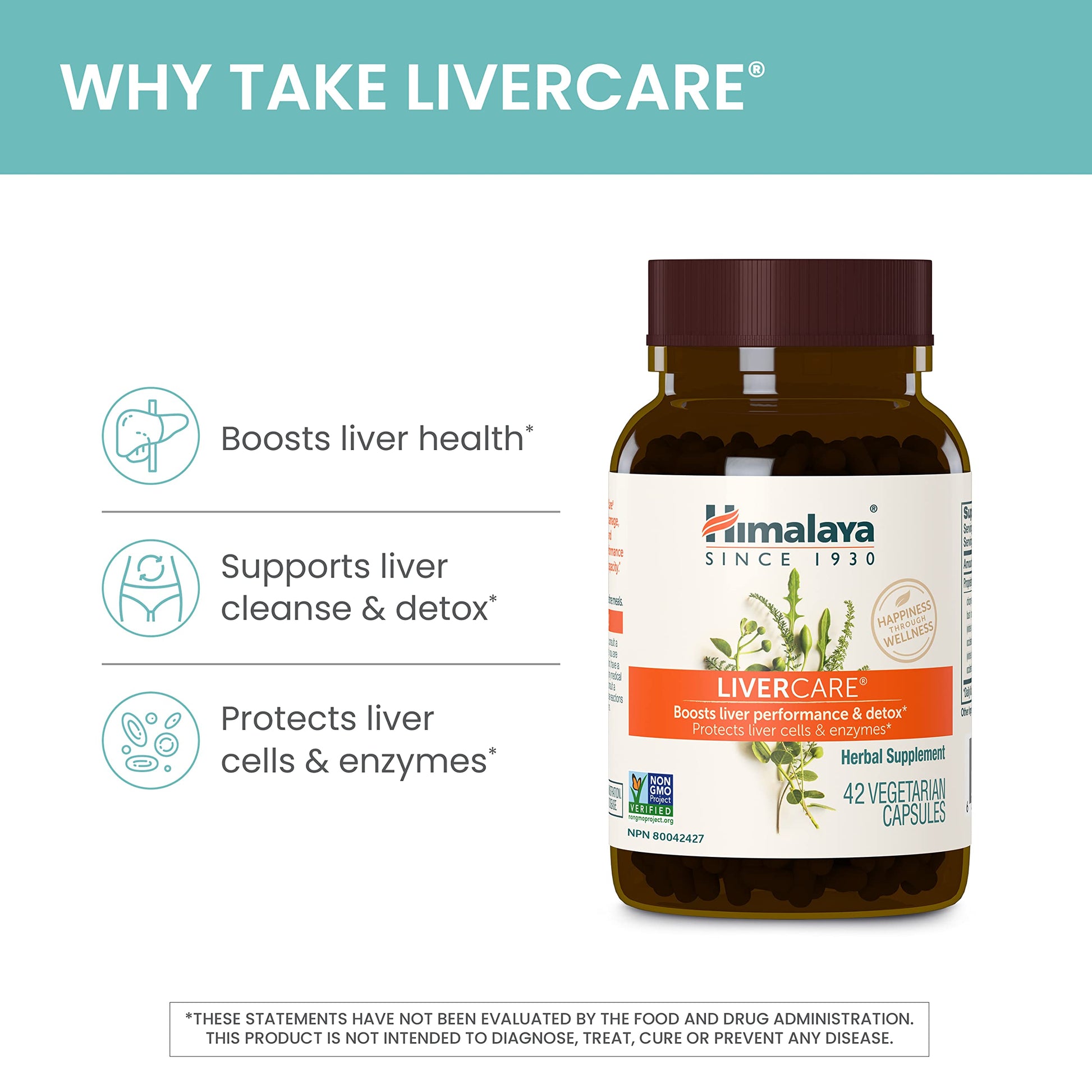 Himalaya LiverCare, 45 Day Supply - Herbal Liver Support Promoting Waste Elimination, Liver Cleanse, Detox, and Bile Production - Vegan, Non-GMO, Gluten Free, 375 mg, 90 Capsules Nirvana Guru