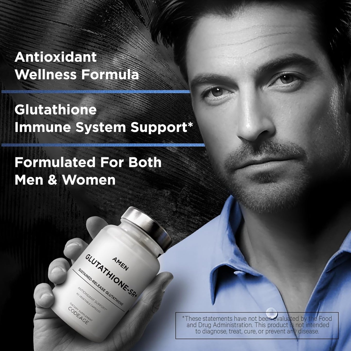 Amen Glutathione-SR+ Advanced Sustained-Release Supplement - 2-Month Supply - Reduced L-Glutathione - Galactomannans Fenugreek Seed - Time-Reduced Matrix - Non-GMO - 60 Capsules Nirvana Guru