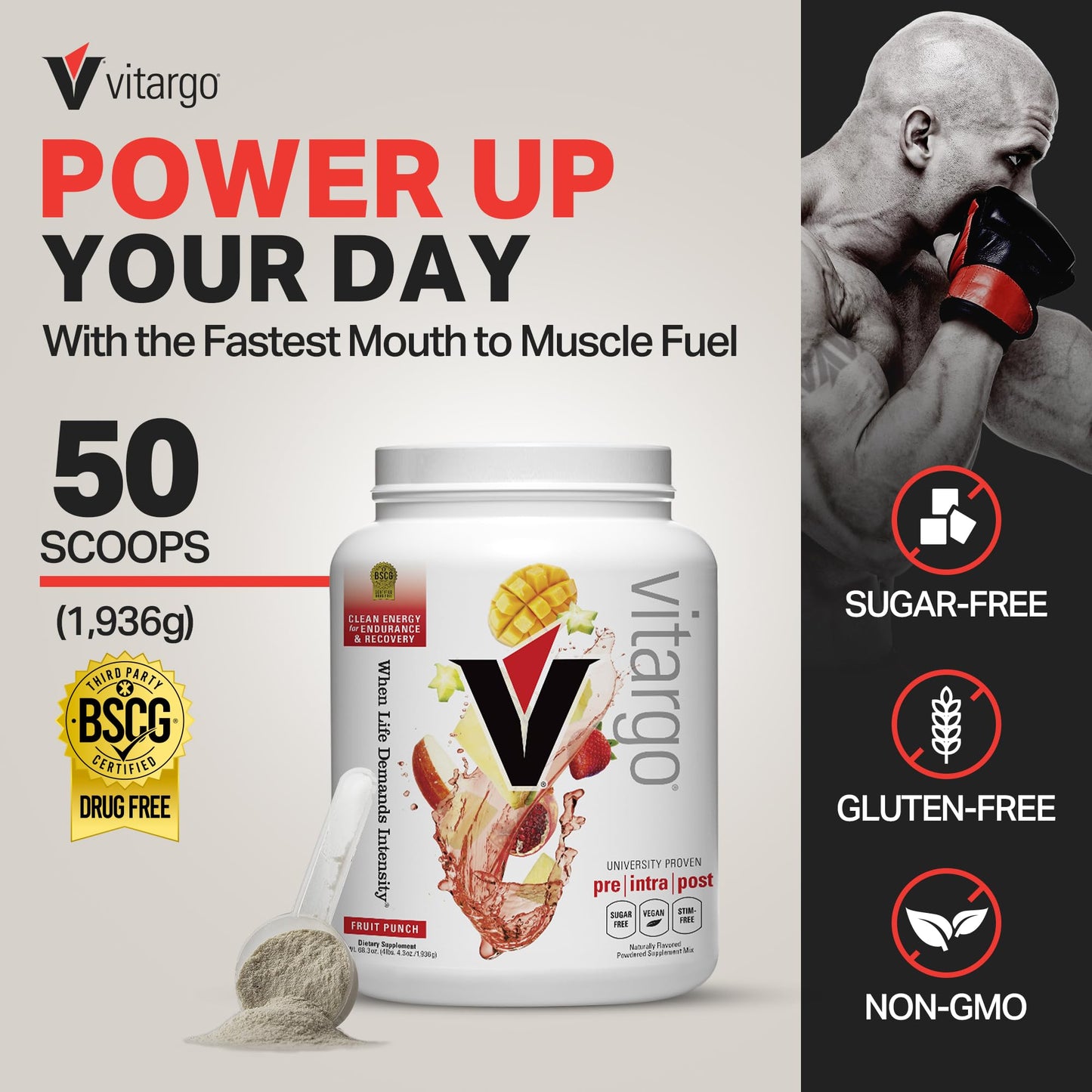 Vitargo Carbohydrate Powder, 2X Faster Absorbing, 4.4 LB Plain, Pre, Intra & Post, Sugar-Free Complex Carb Powder for Recovery, Endurance & Muscle Gain, Made in USA Nirvana Guru