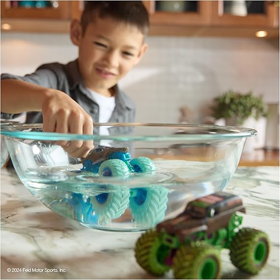 Monster Jam Mud Blasters, Grave Digger and Megalodon Color Changing Trucks 2-Pack, 1:64 Die Cast Vehicle, Kids Toys for Boys and Girls 3 and Up nirvanaguru
