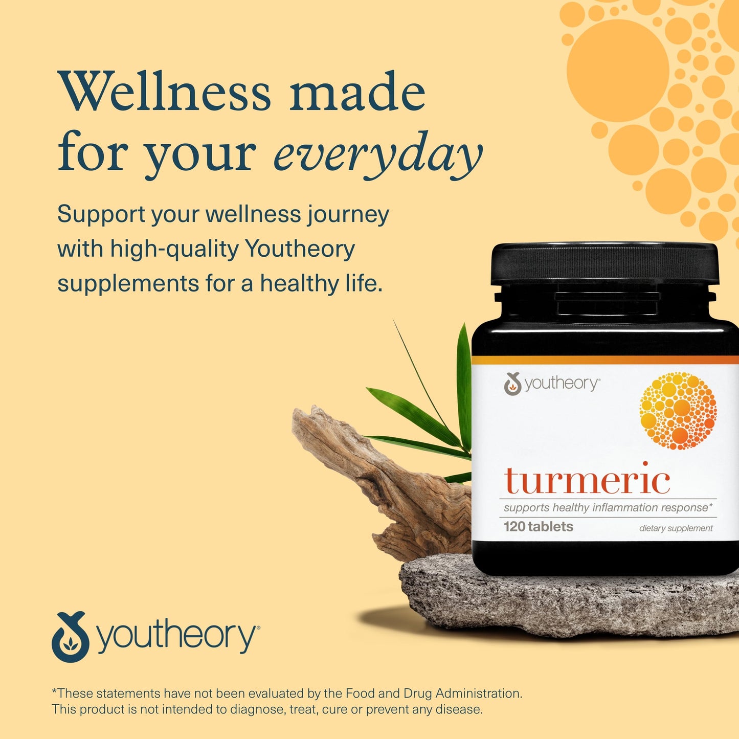 Youtheory Turmeric Advanced - 450 mg Turmeric Supplement - with 15 mg Black Pepper & 300 mg Olive Leaf Extract - Curcumin Joint Support* - Soy, Dairy & Gluten Free - 120 Vegetarian Tablets - Nirvana Guru