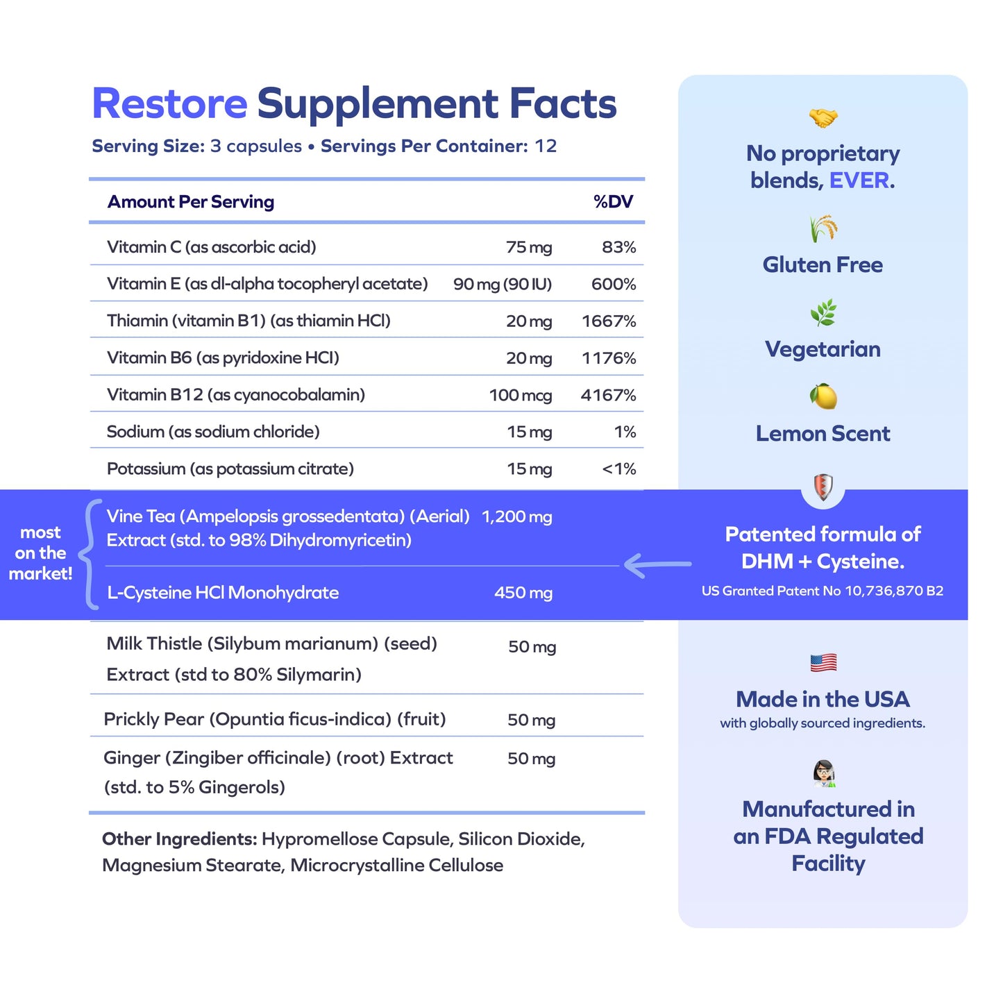 Cheers Restore | Supplement with DHM + L-Cysteine | Feel Better After Drinking & Support Your Liver | 12 Doses | Dihydromyricetin, Cysteine, Prickly Pear, B-Vitamins, Ginger Nirvana Guru