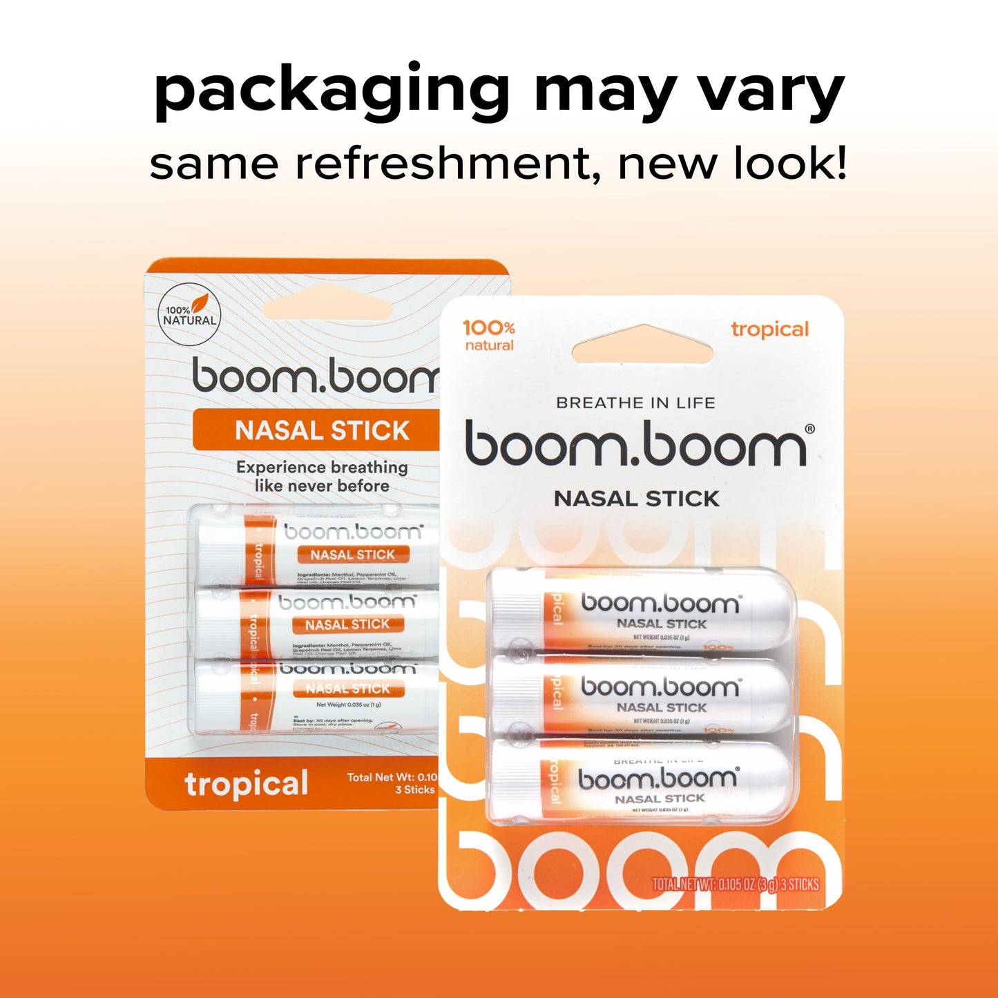 BoomBoom Nasal Stick | Vapor Flow Technology | Cool Refreshing Sensation | Natural Mood Boost | Simple Ingredients | Essential Oils + Menthol Inhaler (Mint, Wintermint, Tropical, Lavender) Nirvana Guru