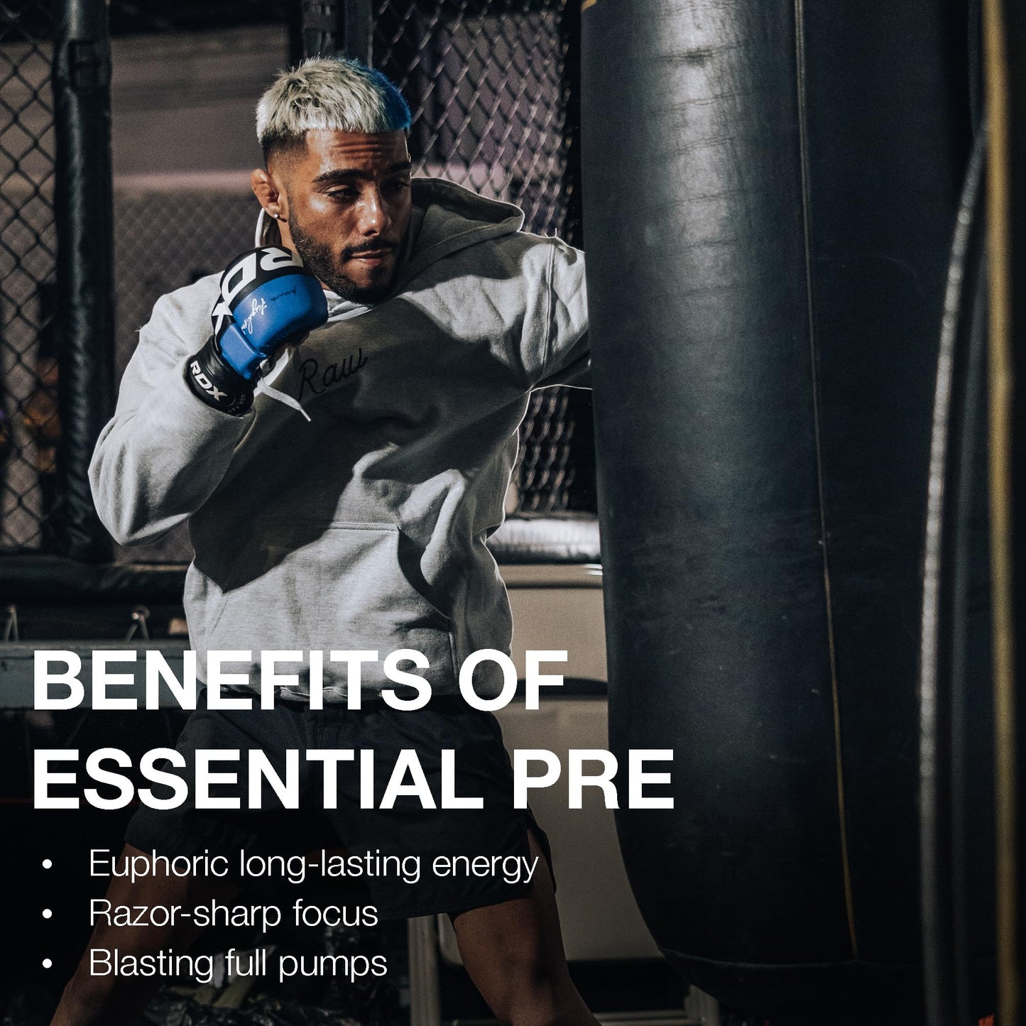 RAW Nutrition - Essential Pre - Chris Bumstead Pre Workout Formula, Sports Nutrition Pre-Workout Powders | Men & Womens Drink, Energy Powder for Working Out (Peach Mango)