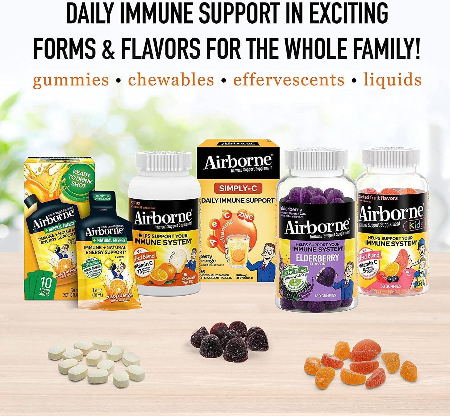 Airborne 1000mg Vitamin C + Zinc Immune Support Supplement Chewable Tablets, Very Berry & Citrus Flavor with Powerful Antioxidants Vitamins A C & E, 116 Chewable Tablets Nirvana Guru