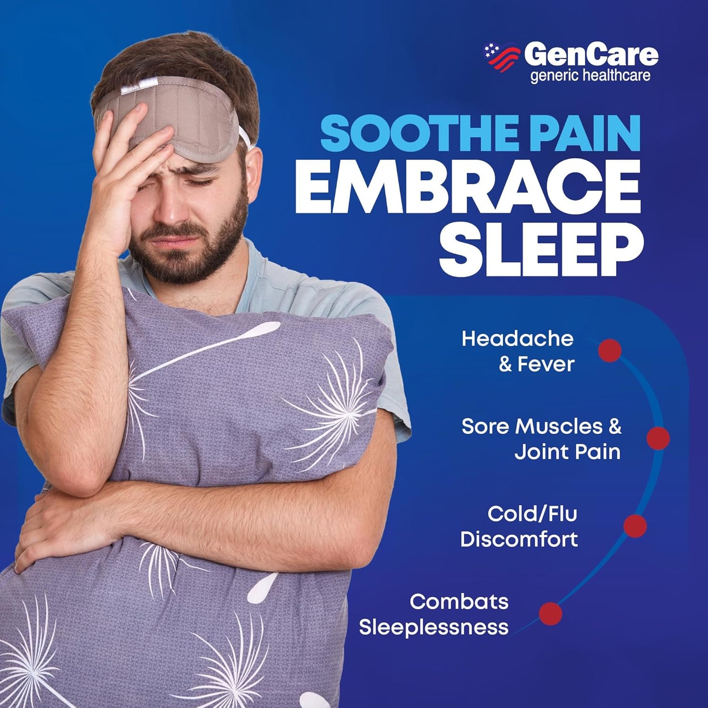 GenCare Extra Strength Acetaminophen PM 500 mg (375 Tablets) | Ultimate Pain Relief & Sleep Support for Adults | Quick Acting & Non Habit Forming Headache Relief | Eases Aches & Joint Discomfort