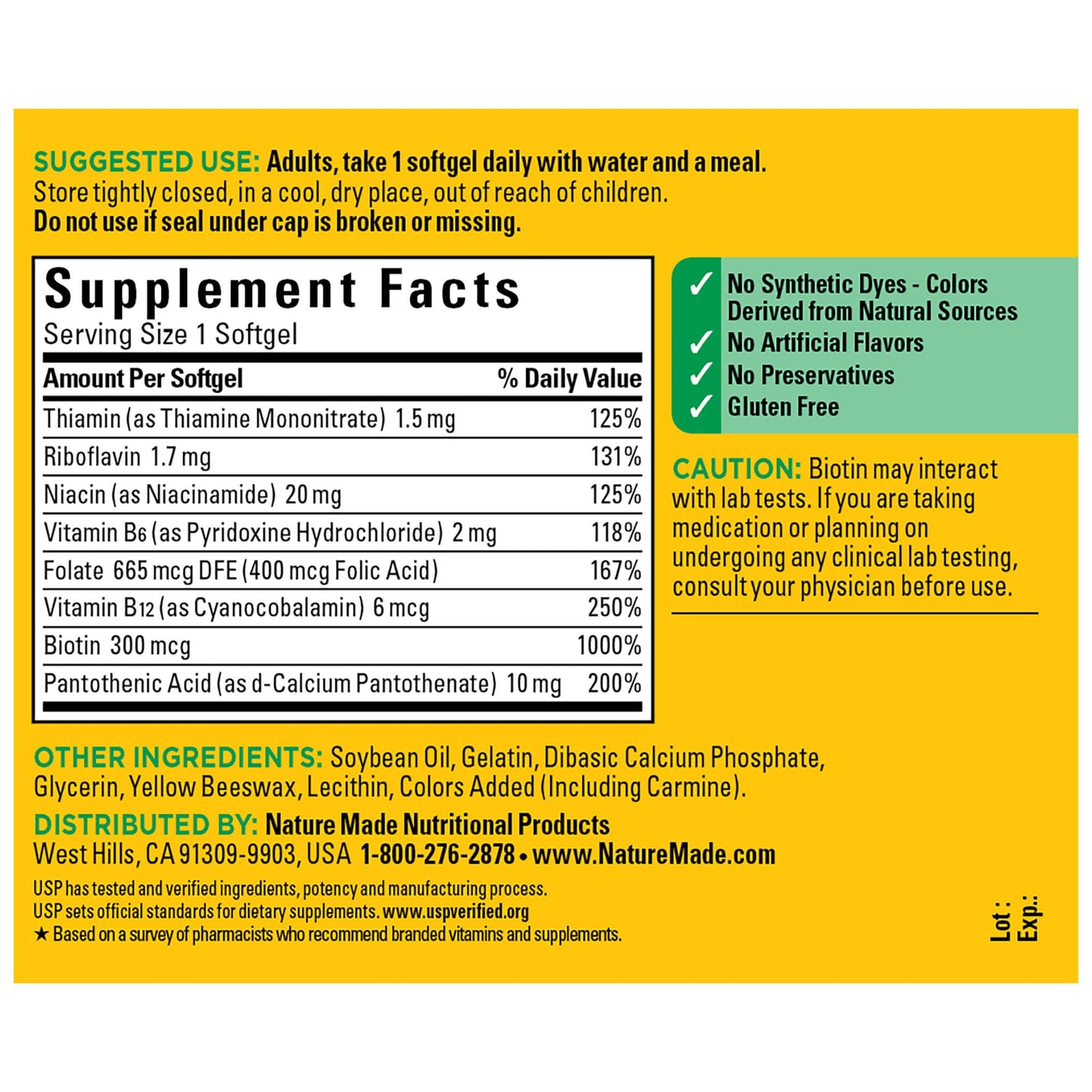 Nature Made Super B Energy Complex, Dietary Supplement for Brain Cell Function Support, 160 Softgels, 160 Day Supply - Nirvana Guru