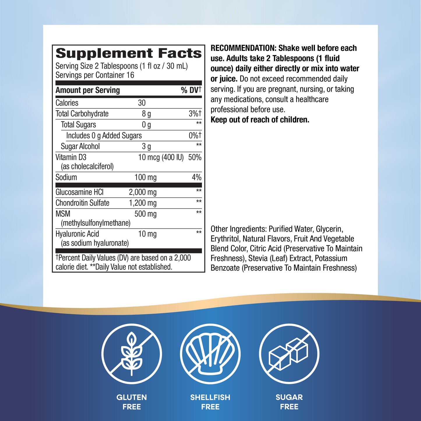 Nature's Way Joint Movement Glucosamine Fast Absorbing Liquid, Ultra Strength, Supports Healthy Bones*, Chondroitin, and MSM with Vitamin D3, Berry Flavored, 16 Fl Oz (Packaging May Vary) - Nirvana Guru