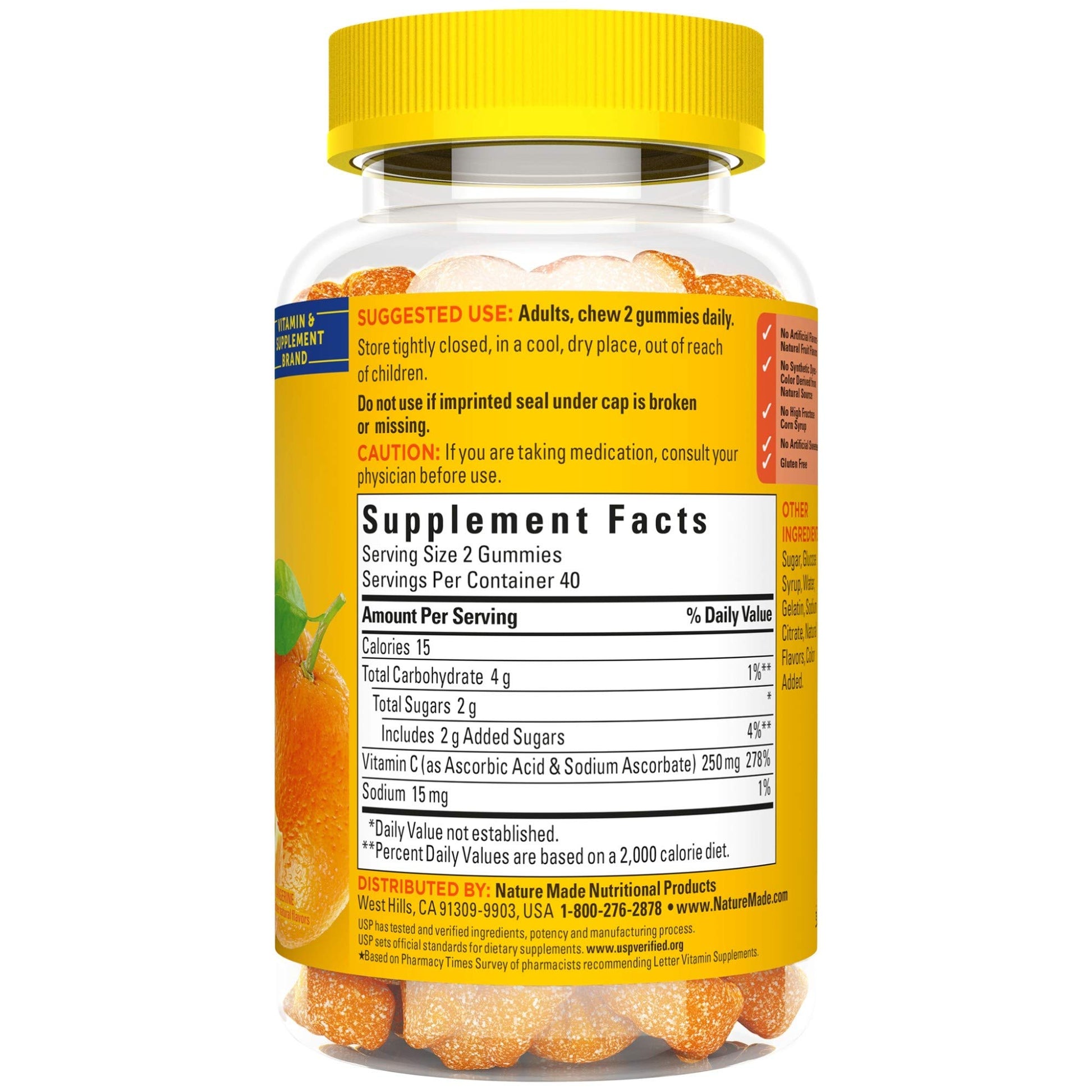 Nature Made Vitamin C 250 mg per serving, Dietary Supplement for Immune Support, 150 Gummies, 75 Day Supply - Nirvana Guru