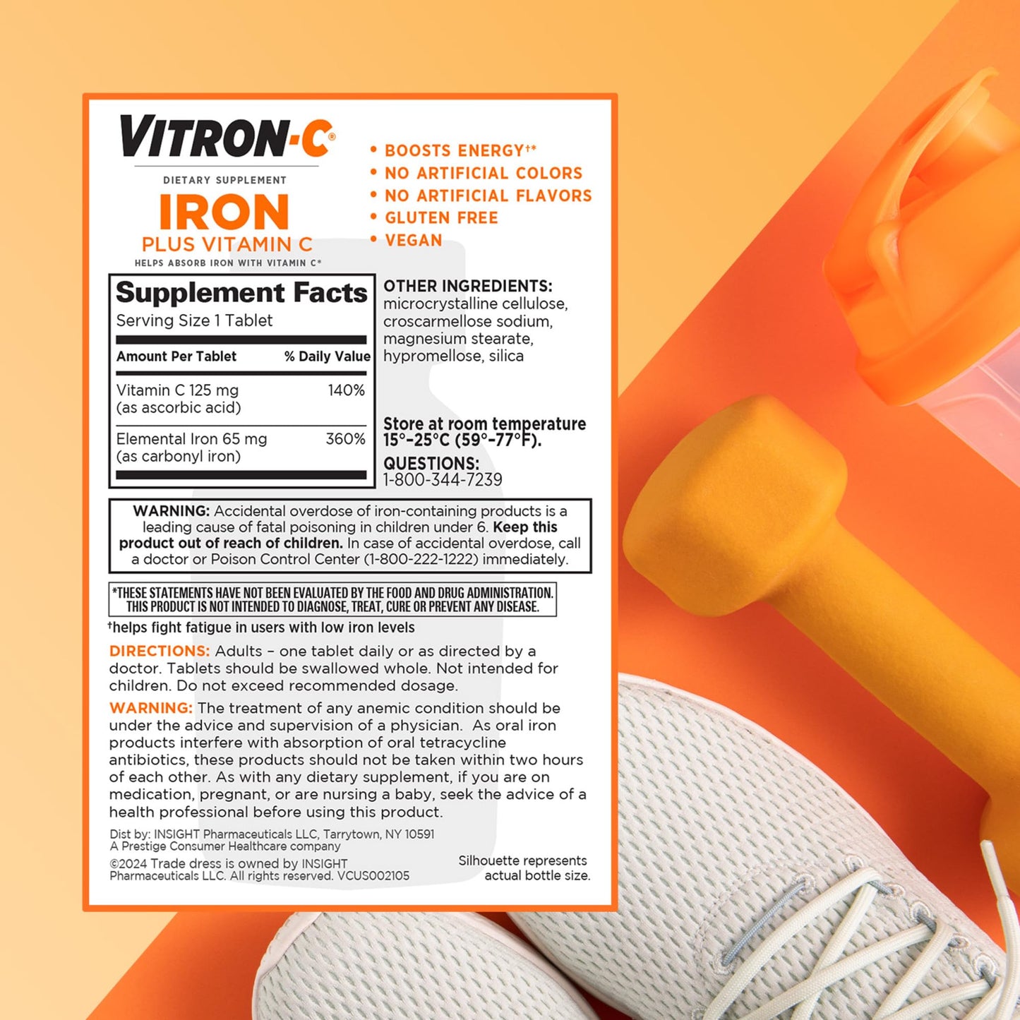 Vitron-C Iron Supplement, Immunity Support Iron Supplements with Vitamin C, Iron Pills for Immune Support, 60 Count Nirvana Guru