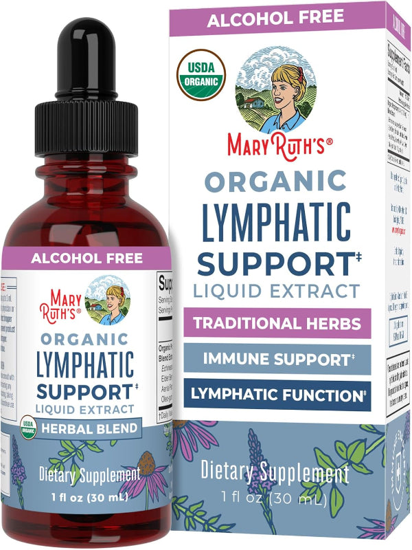 Lymphatic Support Drops by MaryRuth's | USDA Organic Lymphatic Cleanse Immune Support Supplement| Lymphatic Support with Echinacea & Elderberry | Blue Vervain | Vegan | Non-GMO | 30 Servings - Nirvana Guru