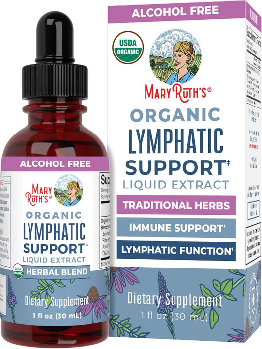 Lymphatic Support Drops by MaryRuth's | USDA Organic Lymphatic Cleanse Immune Support Supplement| Lymphatic Support with Echinacea & Elderberry | Blue Vervain | Vegan | Non-GMO | 30 Servings - Nirvana Guru
