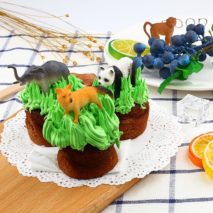 Animals Figure,54 Piece Mini Jungle Toys Set,ValeforToy Realistic Wild Vinyl Plastic Animal Learning Party Favors for Boys Girls Kids Toddlers Forest Small Playset Cupcake Topper nirvanaguru