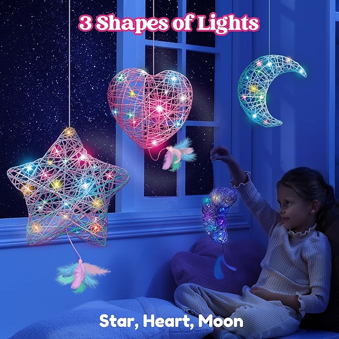 Klever Kits 3D String Art Kit for Kids, Light Up String Light Toy with 30 Multi-Colored LED Bulbs, Arts and Crafts Set, Birthday Gifts for Girls and Boys Ages 8+ nirvanaguru