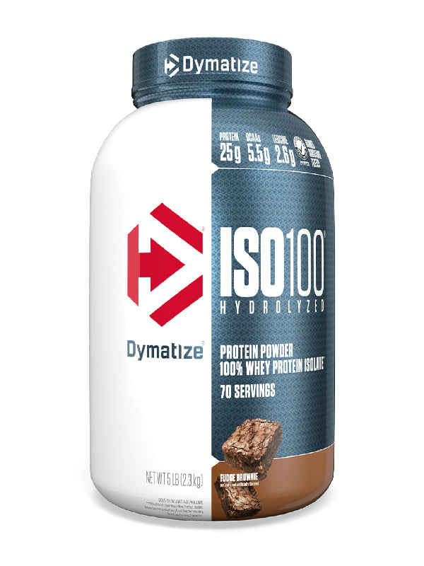 Dymatize ISO100 Whey Protein Powder Isolate, Gourmet Chocolate, 25g of Protein, 20 Servings, 5.5g BCAAs, Less Than 120 Cal., Gluten Free, 1g Fat, 1g Sugar, 2g Carb