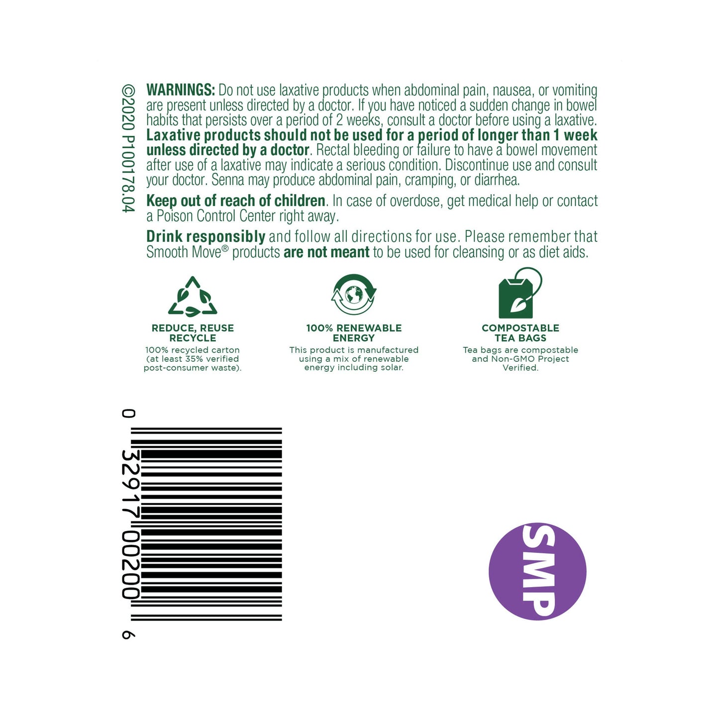 Traditional Medicinals Tea, Organic Smooth Move Peppermint, Relieves Occasional Constipation, Senna, 16 Tea Bags - Nirvana Guru