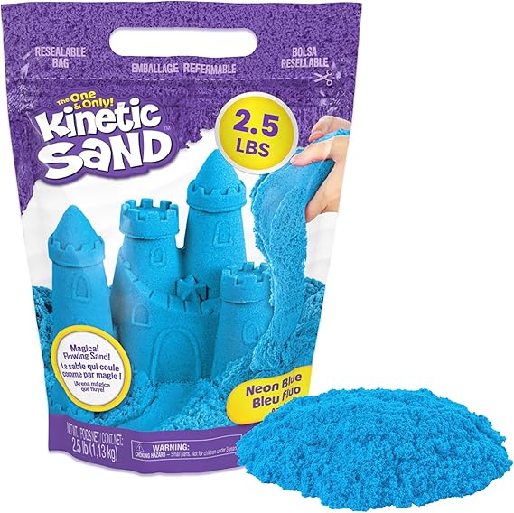 Kinetic Sand, 2.5lbs Blue Play Sand, Moldable Sensory Toys for Kids, Resealable Bag (Packaging May Vary), for Ages 3 and up nirvanaguru