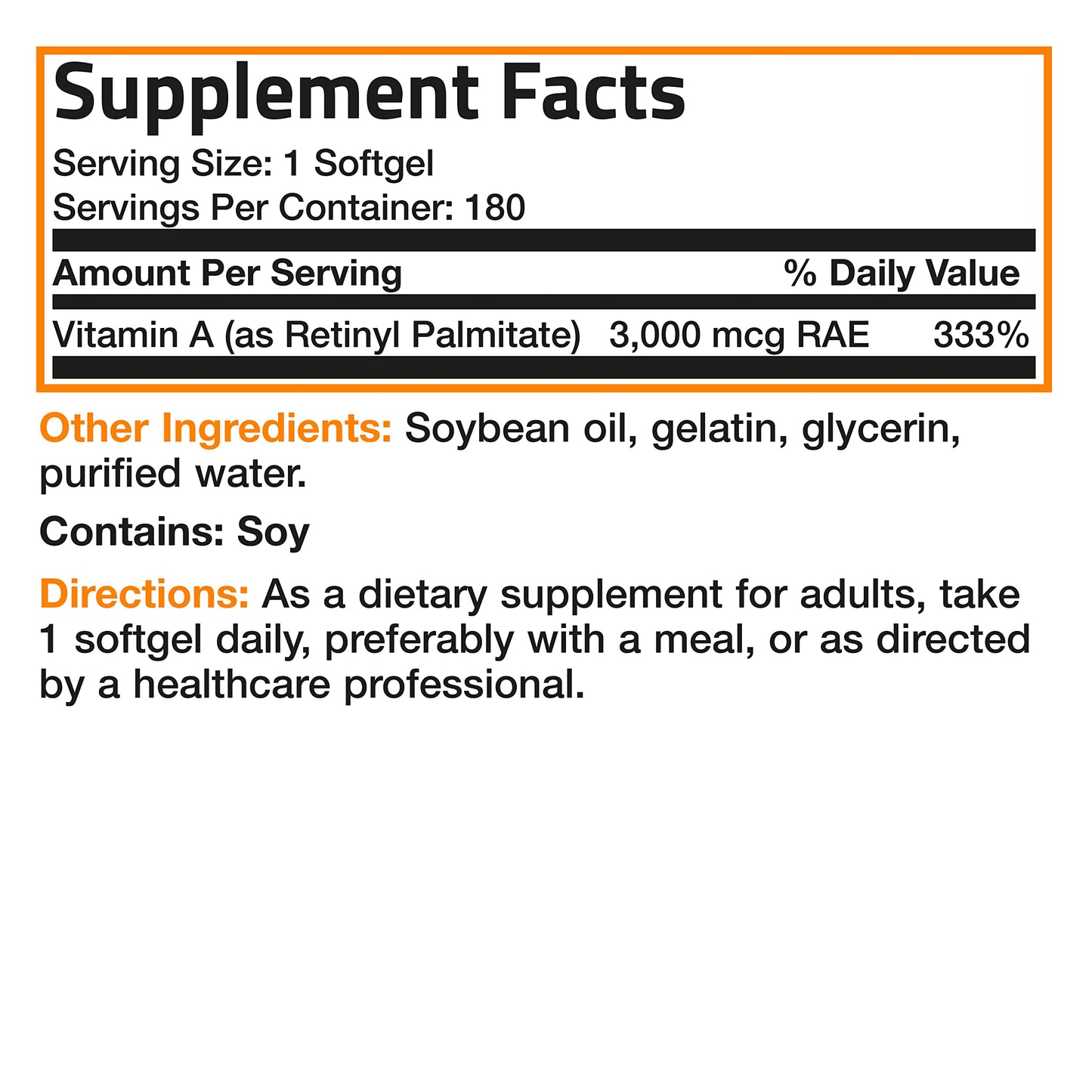 Bronson Vitamin A 10,000 IU Premium Non-GMO Formula Supports Healthy Vision & Immune System and Healthy Growth & Reproduction, 250 Softgels Nirvana Guru