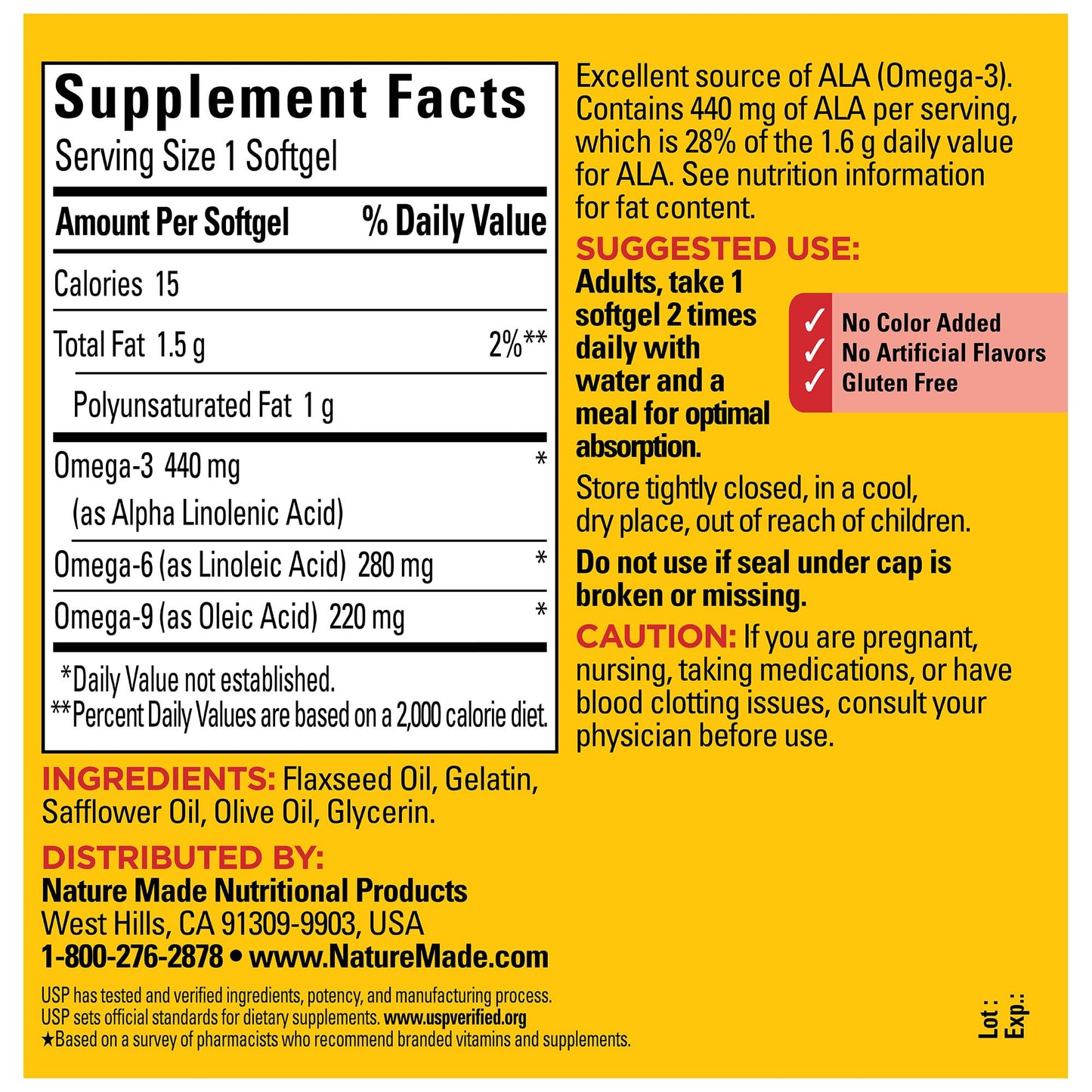 Nature Made Triple Omega 3 6 9 Supplements, Flaxseed, Safflower & Olive Oils, Fish Free Omega 3 Fatty Acid Supplement, 150 Softgels, 75 Day Supply - Nirvana Guru