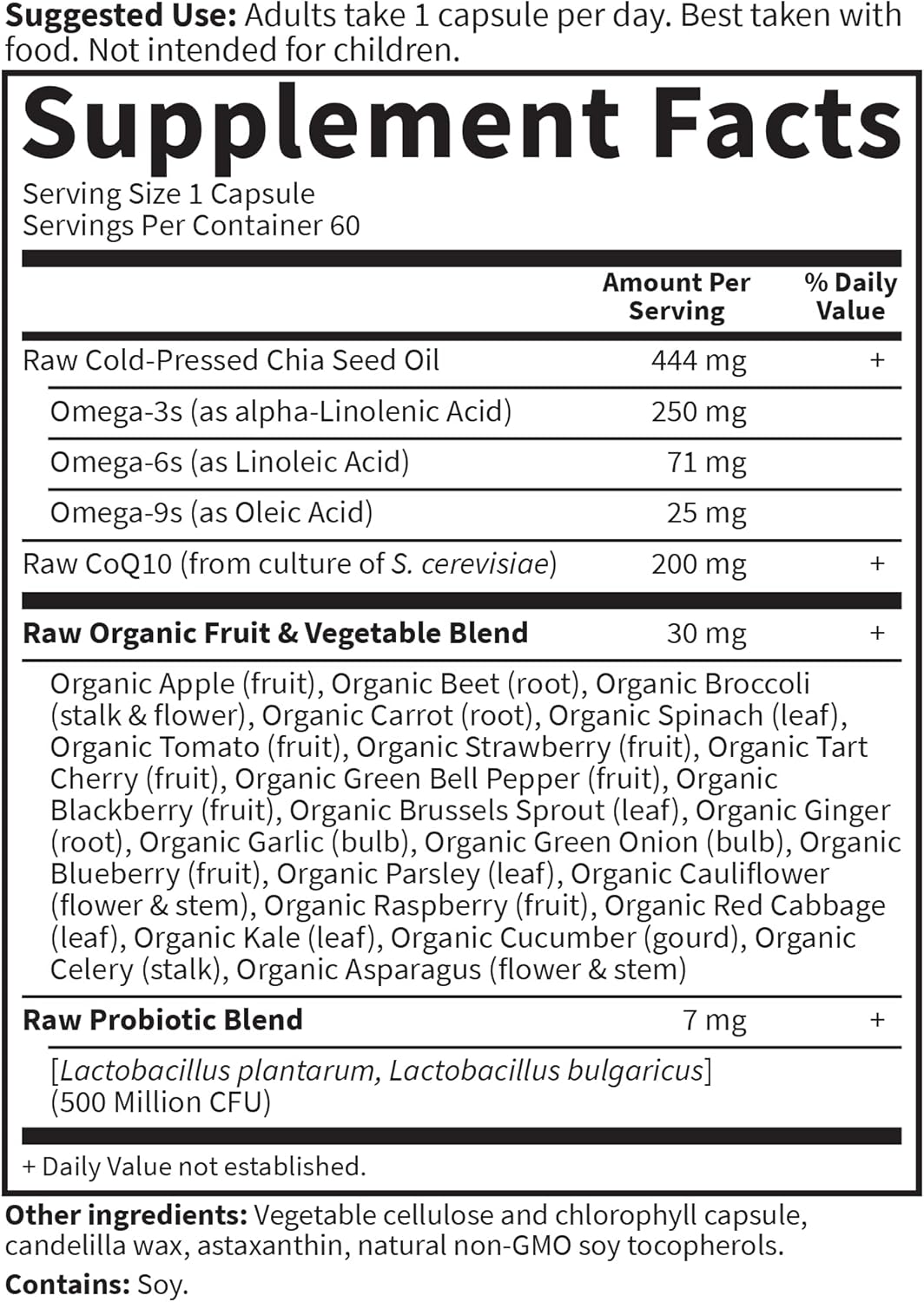 Garden of Life CoQ10 200mg, Vegetarian Omega 3 6 9 Supplement Raw Co Q 10 Chia Seed Oil, Whole Food Nutrition with Antioxidant Support, Coenzyme q10 Supplement for Heart Health, 60 Capsules - Nirvana Guru
