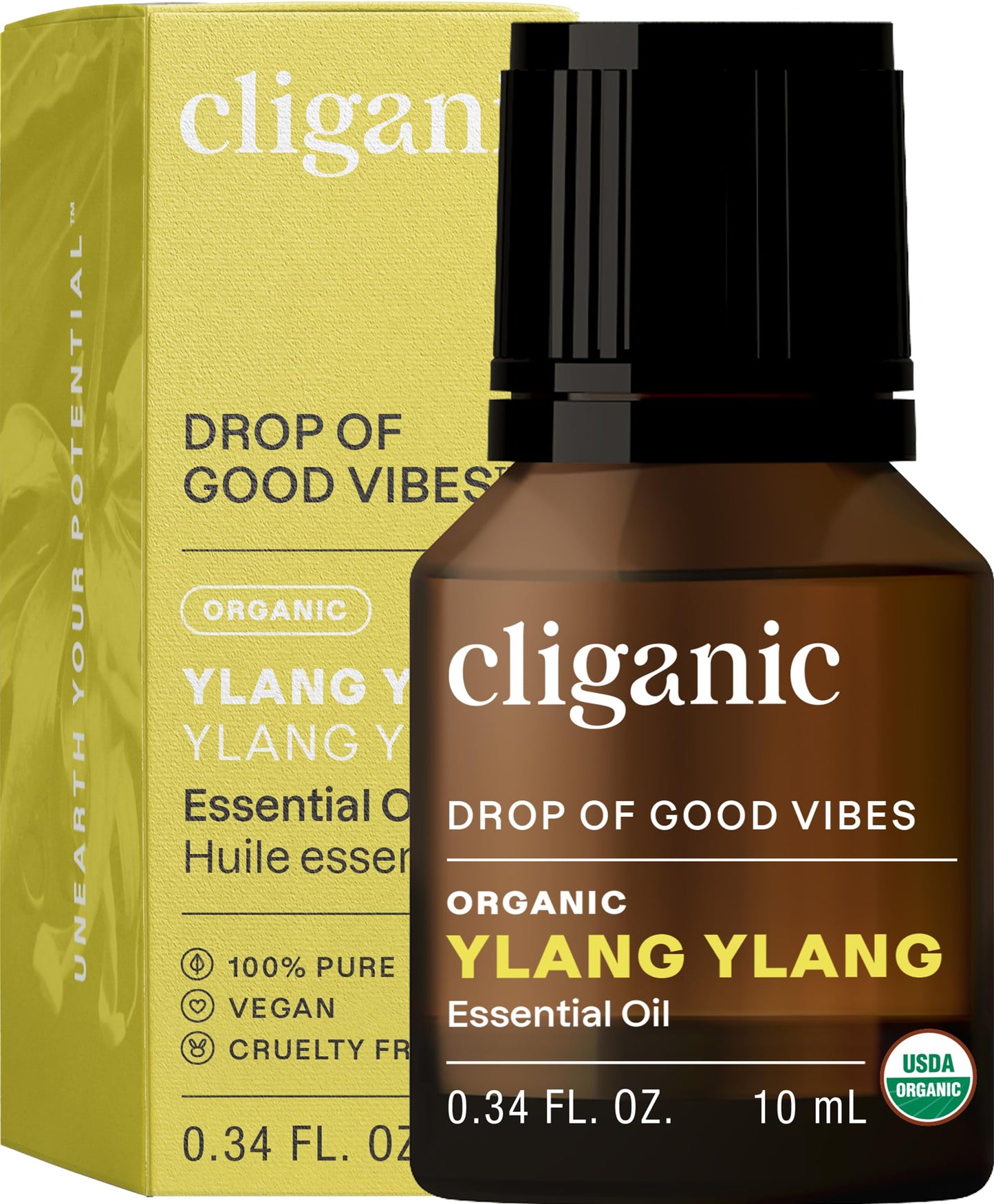 Cliganic Organic Lavender Essential Oil - 100% Pure Natural Undiluted, for Aromatherapy Diffuser | Non-GMO Verified (Packaging May Vary)