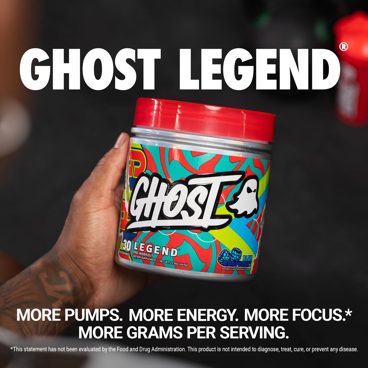 GHOST Legend Pre-Workout Powder, Blue Raspberry - 30 Servings – Pre-Workout for Men & Women with Choline, L-Citrulline, & Beta Alanine for Energy & Focus Nirvana Guru