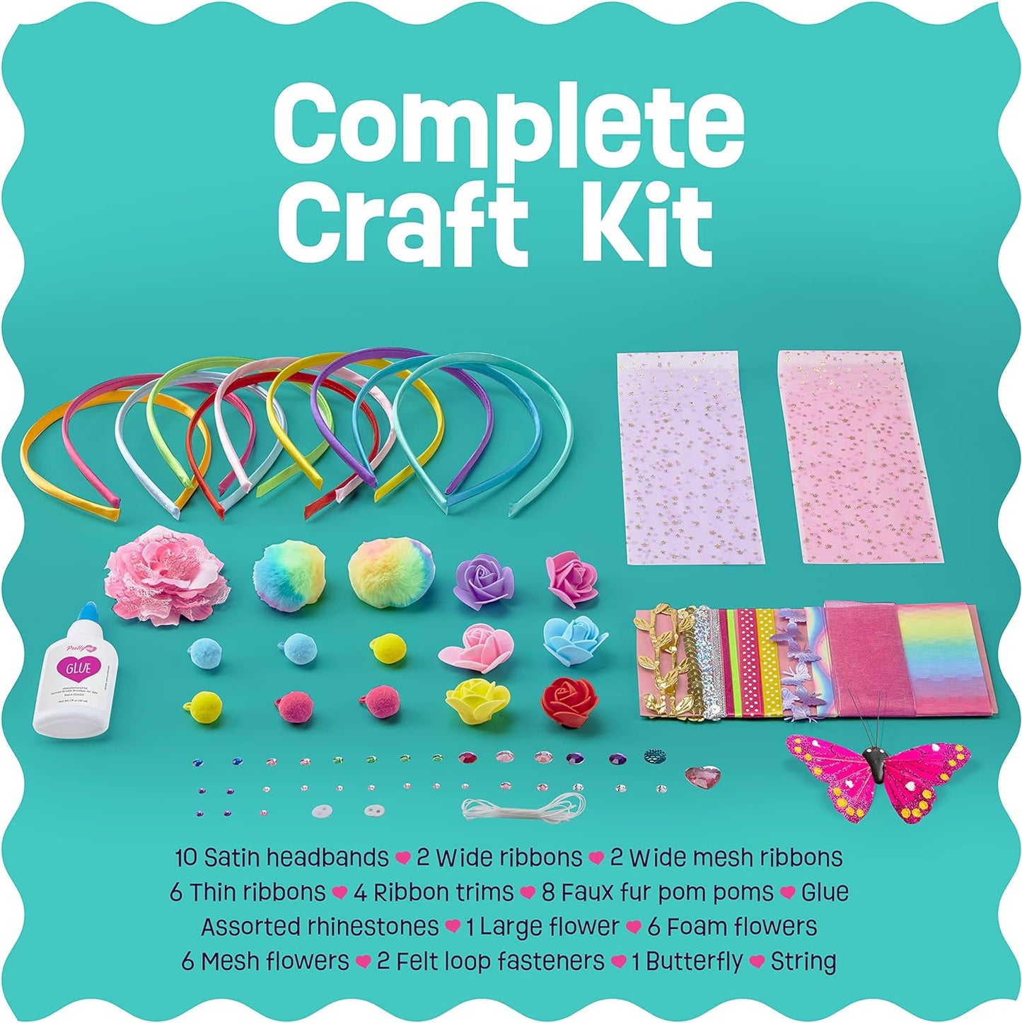Pretty Me Headband Making Kit for Girls - Arts & Crafts Gift - Make Your Own Fashion Headbands for Kids - DIY Hair Accessories Set - Gift for Ages 5-12 Year Old Girl - Little Kids Art & Craft Gifts Nirvana Guru